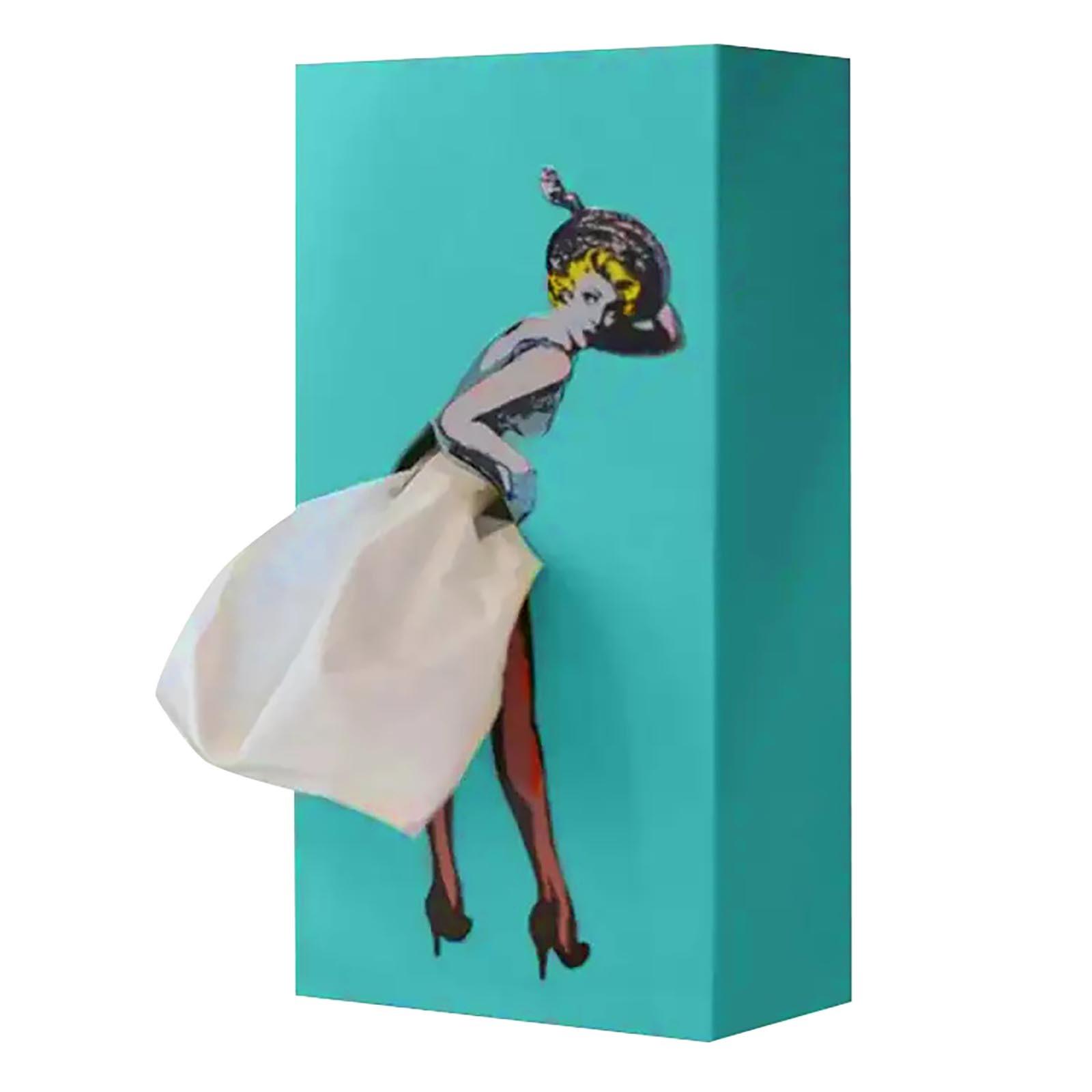 

Деревянная коробка с салфетками Мэрилин, бумажное украшение для стола One Size синий