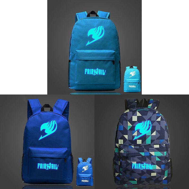 Fairy Tail Backpack Canvas School Bag With Zipper For Students Travel