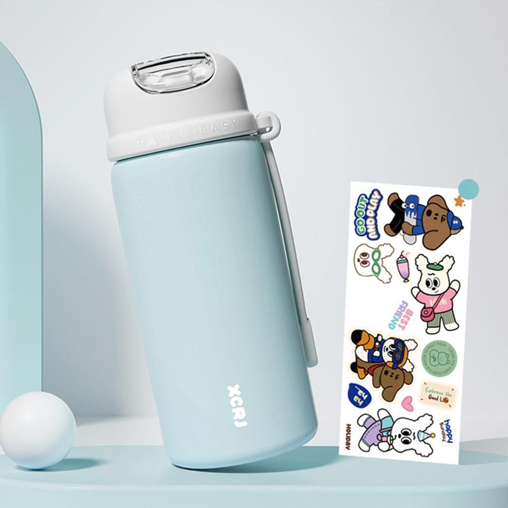 

Large Capacity Thermal Cup 420ML Vacuum Cup Cute Thermo Bottle Drinkware зелений