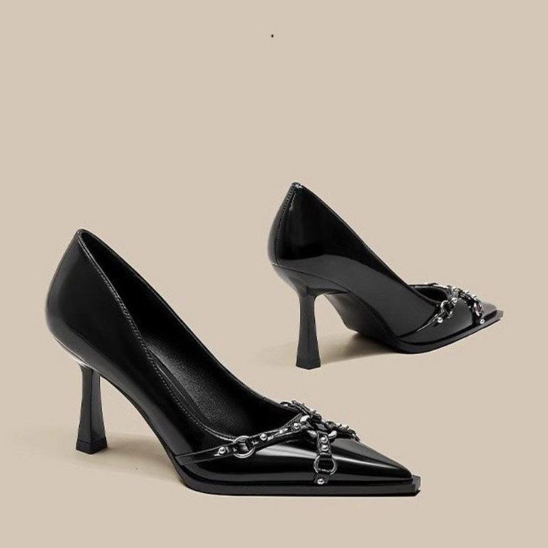 Damen Sommer Neu Klassisch Einfarbig Stiletto Bequeme Hohe Absätze Sexy Spitz Zehen Slip-on Büro Shopping Damen Sandalen