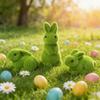 Simulation Moss Easter Decorations Moss Green Easter Bunny Figurines  Garden Decorations