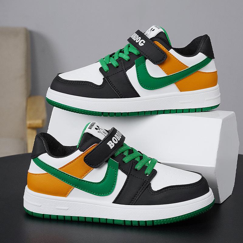 Babu Bean Classmate Boys Sneakers Spring and Autumn New Leather Surface Waterproof Single Shoes Children's Shoes Medium and Older Children 2025