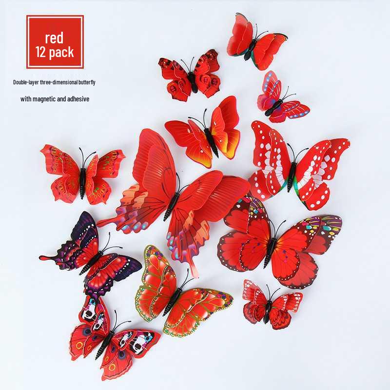 3D Double-Layer Butterflies Wall Décor & Refrigerator Magnets