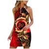 Women Summer Fashion Casual Sexy Printing Sleeveless Loose  Dress