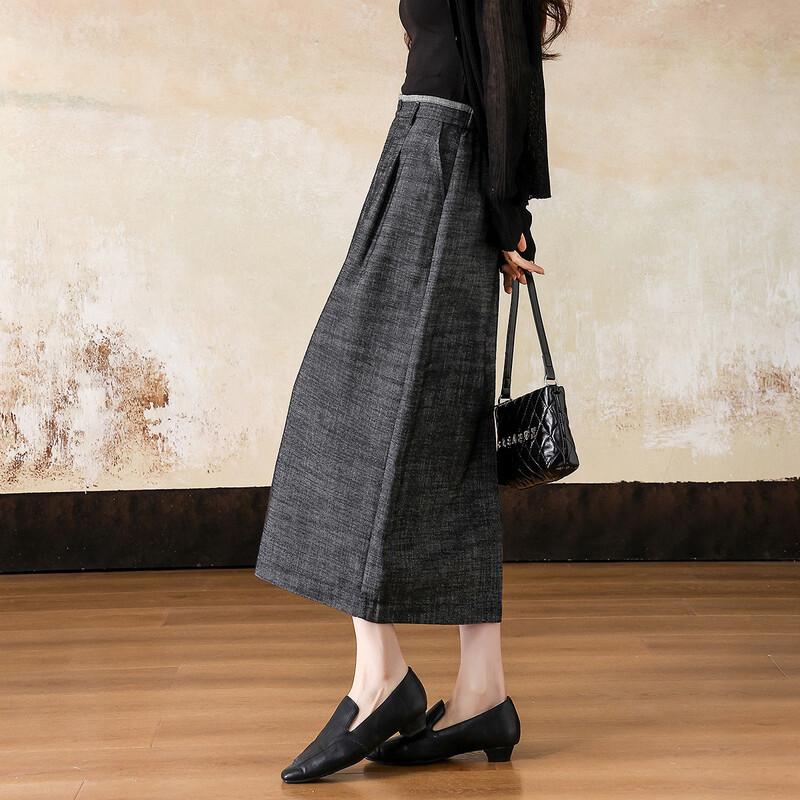 De Mana Elegant Petite Commuter Mid-Length Straight Skirt