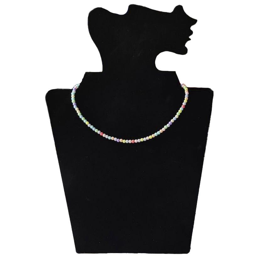 Colier Colorat cu Mărgele Făcut Manual – Stil Choker Ajustabil