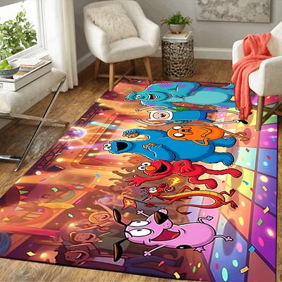 1Pc Adventure Time Party Rug, Office Carpet Indoor Outdoor Doormat, Non-Slip, Comfortable, Living, Christmas Halloween, Xmas Gift Y1673