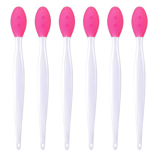 6Pcs Silicone Nose Brush Soft Silicone Double-Sided Face Cleanser Exfoliating Blackhead Remover Gentle Skin Care Tool for Sensitive Skin Lip Care And