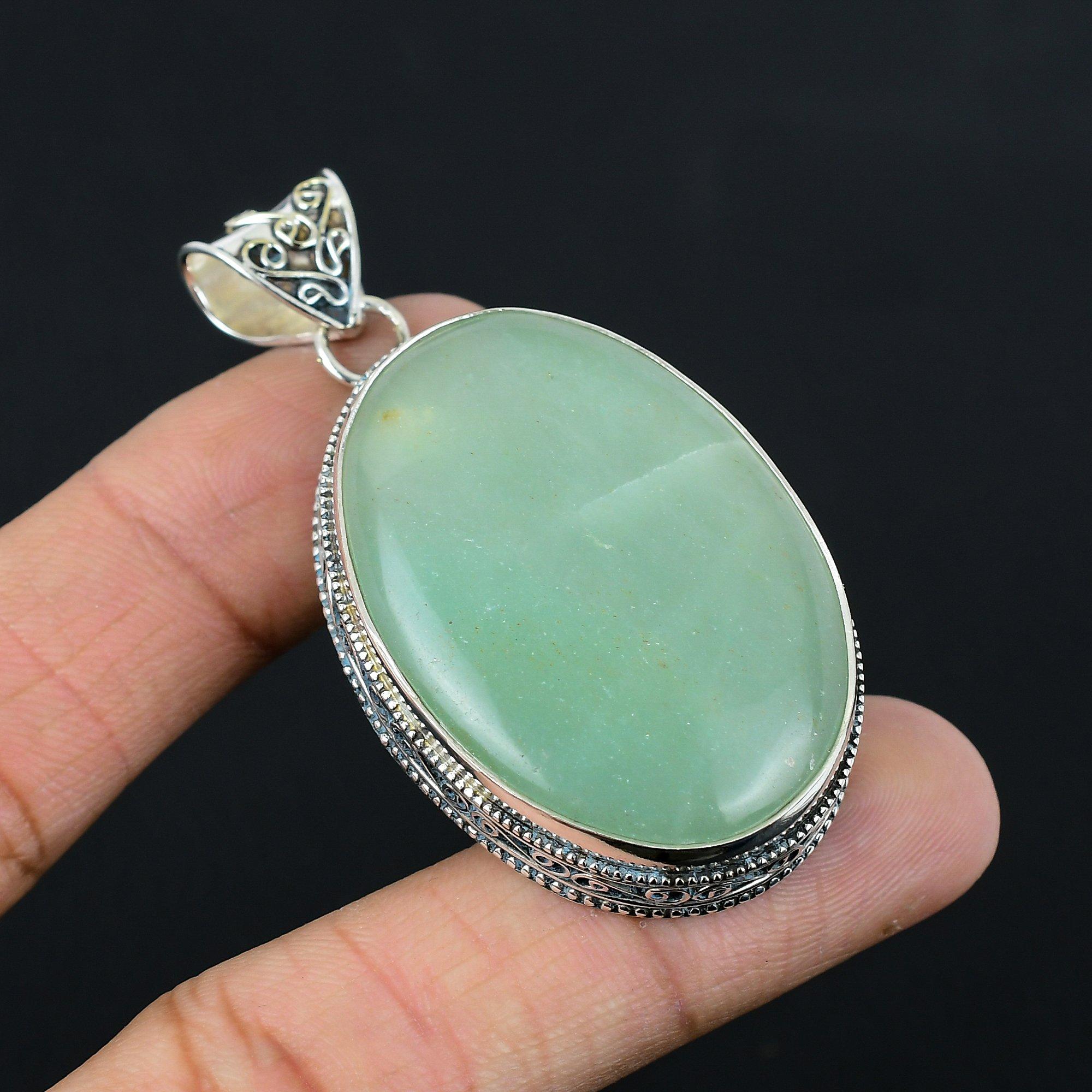 Sisters Day Deal Oval Aquateen Stone 925 Silver Mother Unique Wedding Pendant