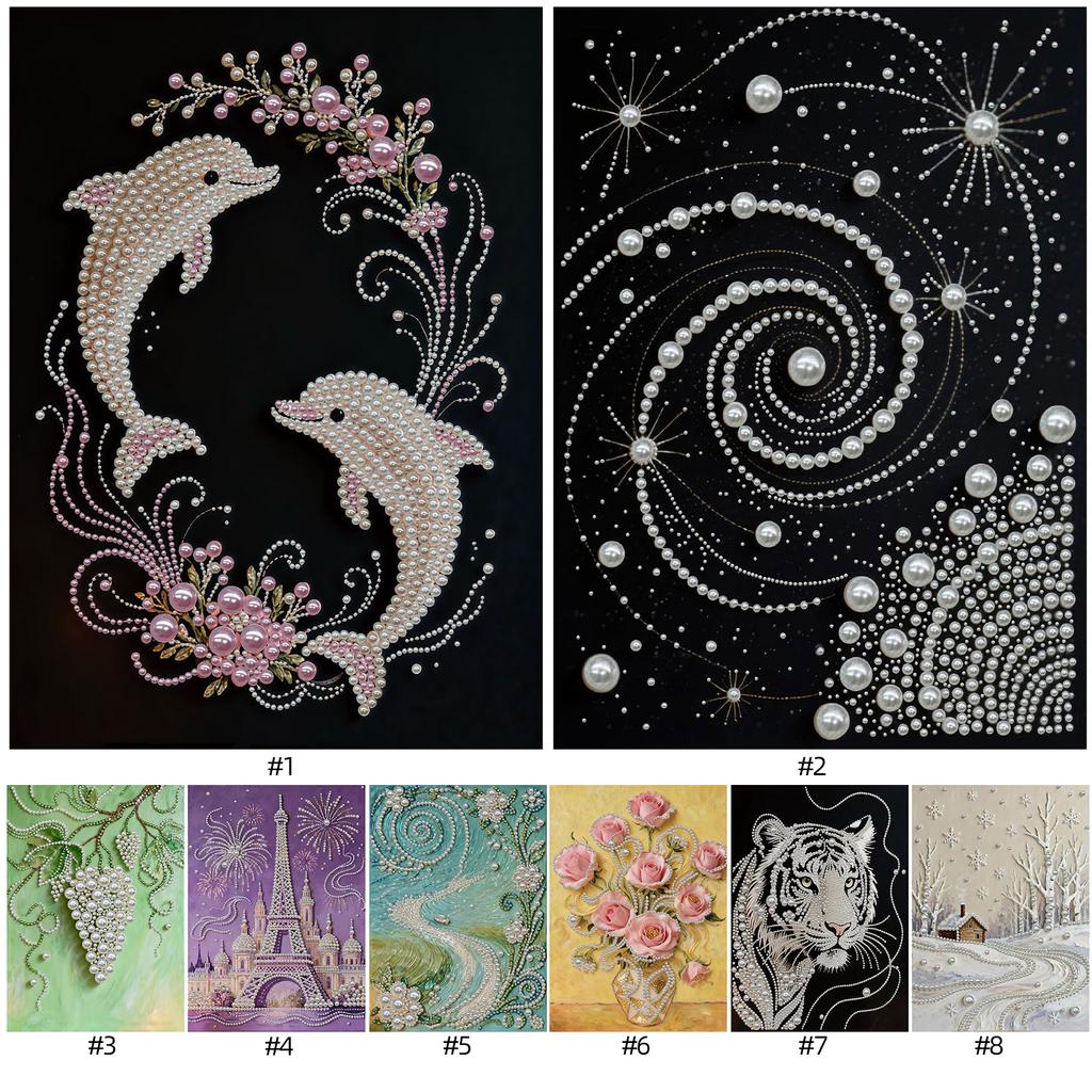 DIY Pearl Diamond Art Kits for Home Wall Decor Diamond Dots Paintings Picture Arts Craft With Frame 30x40cm