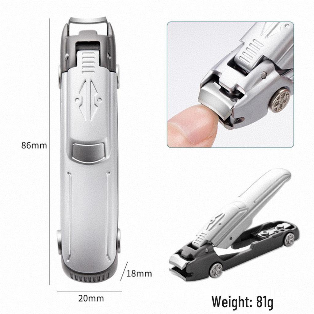 Stainless Steel Clippers with Anti-Splash Design & Multi-Purpose Phone Holder