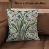 2D Floral Embroidered Pattern Digital Pillow Covers Pattern Cushion Cover Suitable For Sofa Bedroom Car Pillow Cover