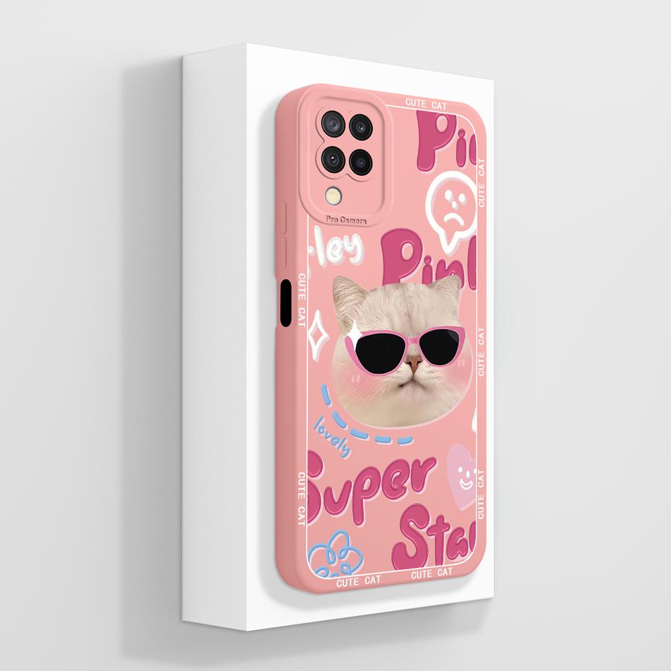For Samsung Galaxy A12 M12 F12 Case Funny Anti Drop Liquid Silicone Phone Shell For Samsung A 12 High Quality Soft Back Cover