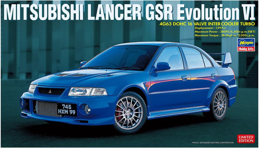 Hasegawa Mitsubishi Lancer GSR Evolution 6 Plastic Model Kit 20336 1/24
