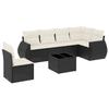 VidaXL Salon de Jardin avec Coussins 7 pcs, Canapés de Terrasse, Ensemble de Meubles de Patio, Mobilier d'Extérieur, Noir 3221435