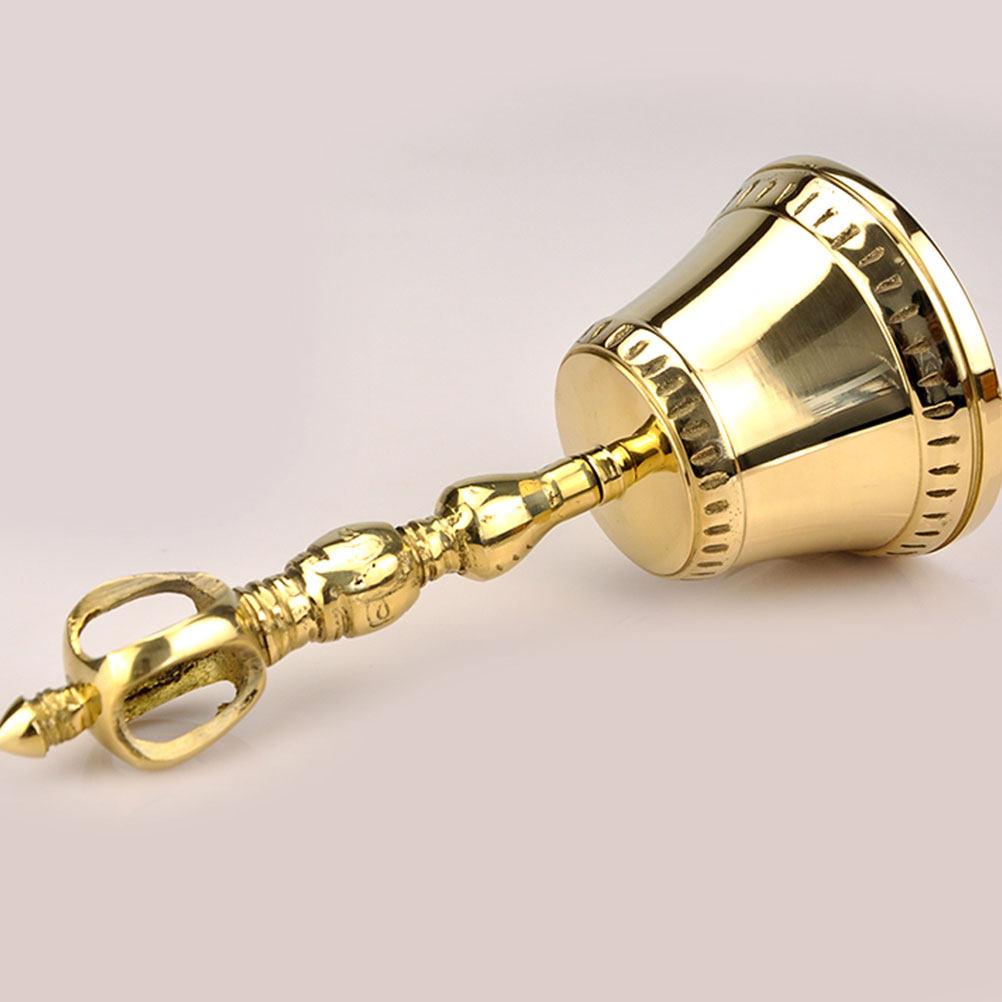 Copper Handbell Creative Design Practical Long Term Use Retro Decoration Reception Kitchen Bar 1Pcs Golden
