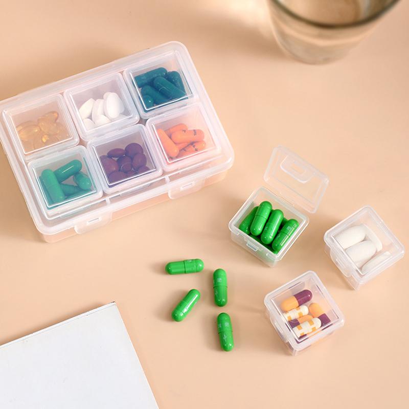 Portable Medicine Storage Box, Plastic Desktop Medicine Storage Box With Lid, Mini Household Medicine Box