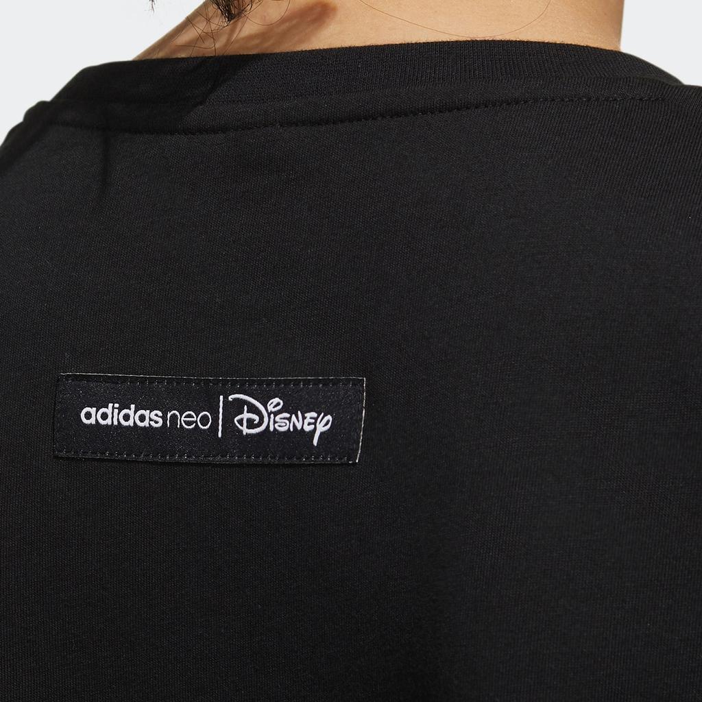 Adidas Neo Mulan Text Striped Print Sports T-Shirt Women Tops Black GK5899