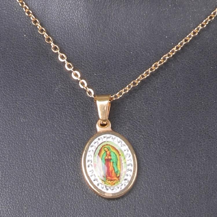 Graceful Stainless Steel Necklace Women Religious Statement Necklace Comfortable Chain Necklace for Religious Activity
