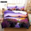 Purple Flower Duvet Cover Set Double Bed 200x200 Thin Floral Bedding Set 3PCS 2PCS with Pillowcase Single Quilt Cover 220x240