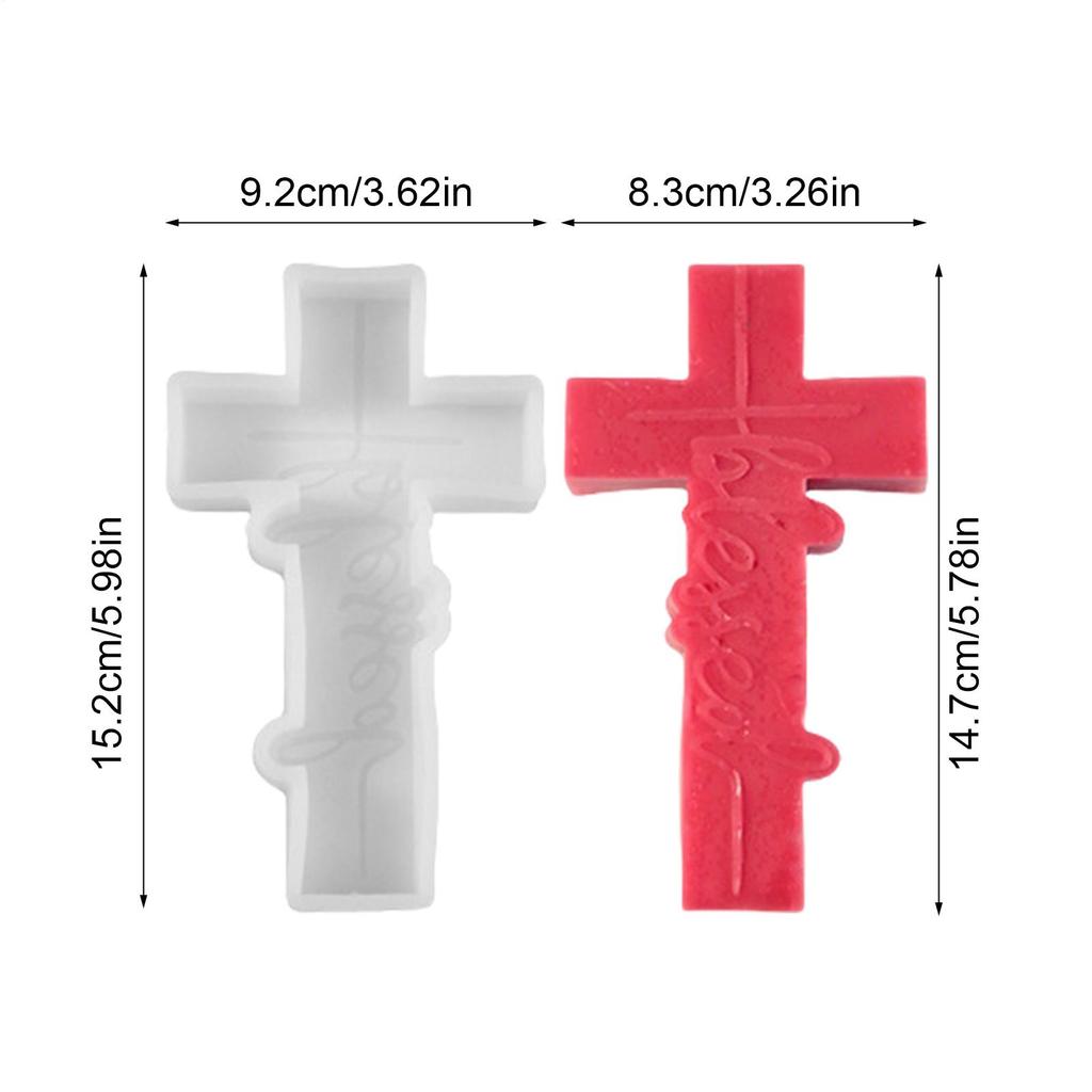 Silicone Crucifix Mold Chocolate Mould 3D Crucifix Mold Religious Faith Mold Silicone Easter Resin Molds for Soap Resin Candles