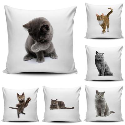 Katze, Kätzchen, Foto, Kissenbezug, liebevolle süße Katze, Kissenbezug, Sofa-Kissenbezug, Tierdruck, Hochzeit, Zuhause, dekorativ, Cojines Fundas