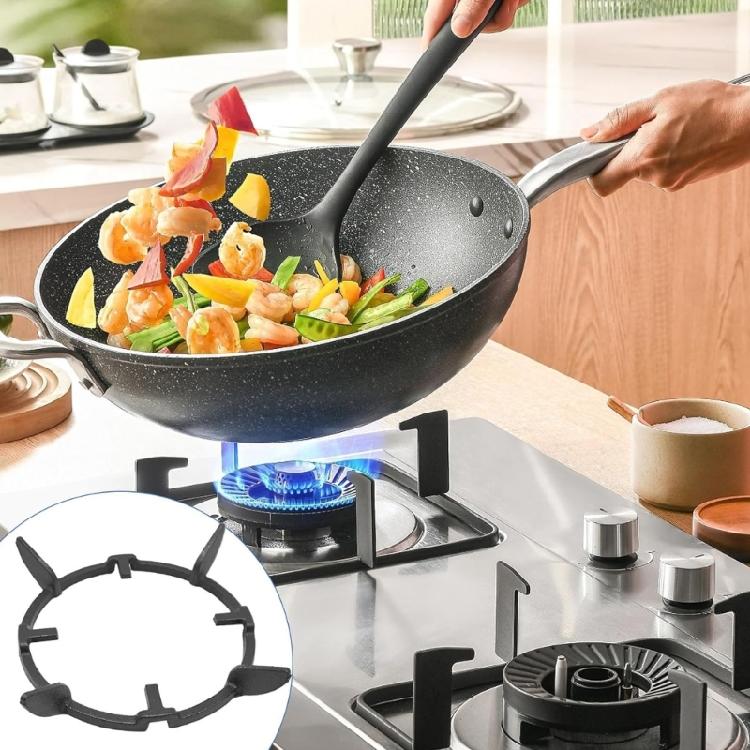 Kocherhalter Wok-Ständer Sichere Topf- und Pfannenhalterung Kochgeschirrhalterung Runde Basis Gusseisen-Textur für verbesserte Sicherheit