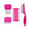 4 Pack Lice Comb, Pink Lice And Nits Removal Comb For Women And Kids, Effective Hair Comb For Lice Removal, Dandruff Remover Comb, Suitable For All H