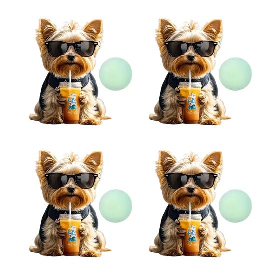 Auto Lufterfrischer Clips Niedlicher Milchtee Welpe Acryl Auto Lüftungsschlitz Clip mit Austauschbaren Duftkissen 2D Armaturenbrett Deko Einfach Aufsteckbar Geschenk für Hundeliebhaber