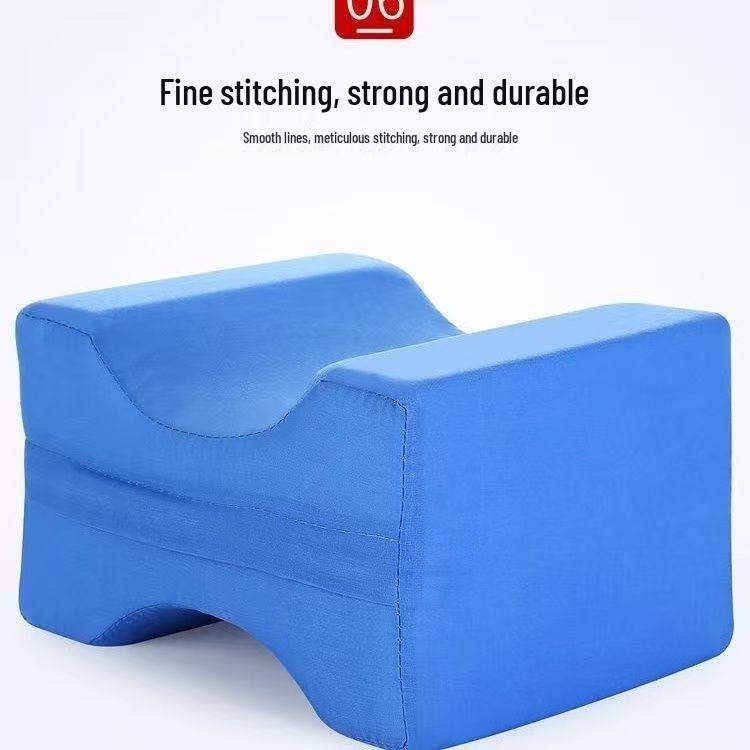 

Elderly Bedridden Anti-Abrasion Memory Foam Wedge Pad for Pressure Sores and Knee Care. Blue Grooved Leg Cushion