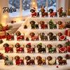 Collection d'ornements de fête 2026 Calendrier de l'Avent Teckel de Noël, Ensemble de jouets compte à rebours 24 jours avec mini cadeau éducatif pour enfants Chien Figurines,