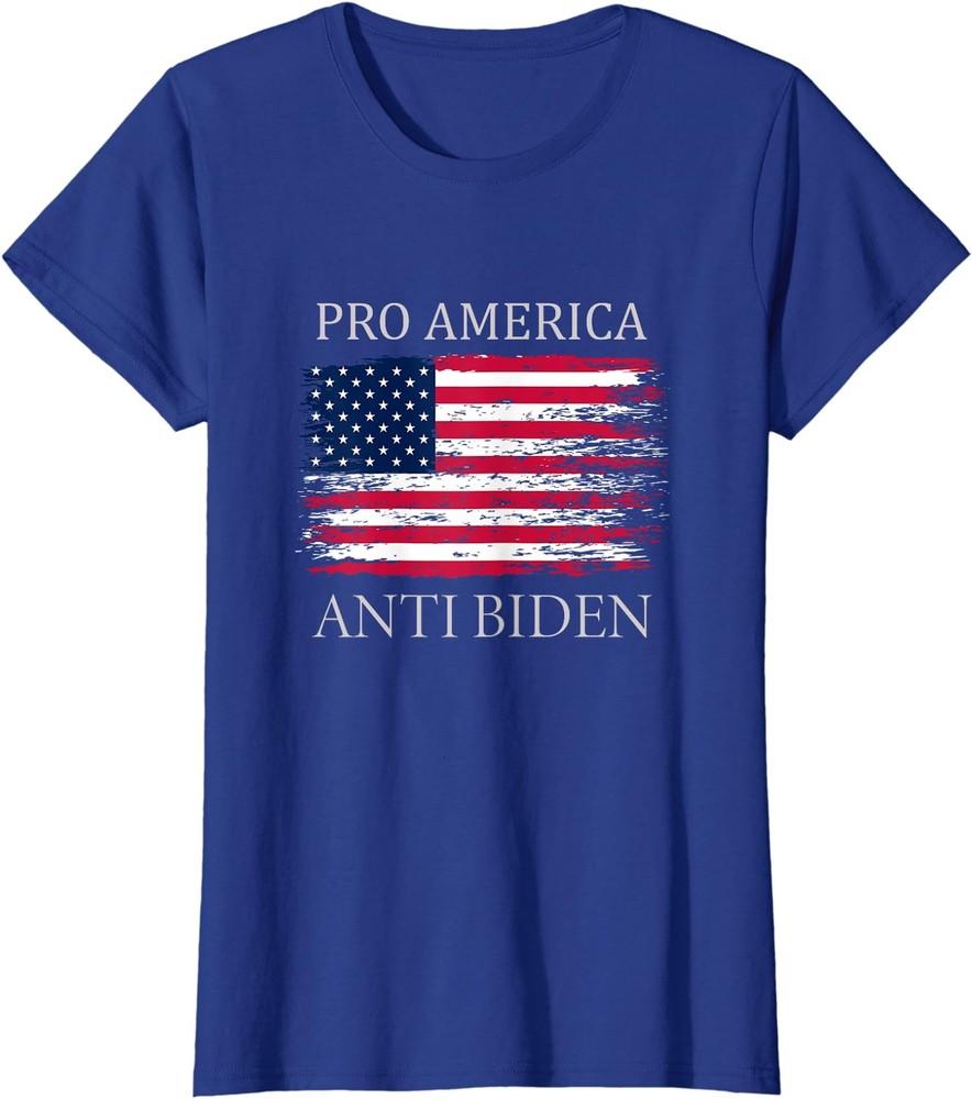 Pro America Anti Biden Flag Impeach Funny Biden Gift Ladies  Crewneck T-Shirt Unisex T-Shirt S