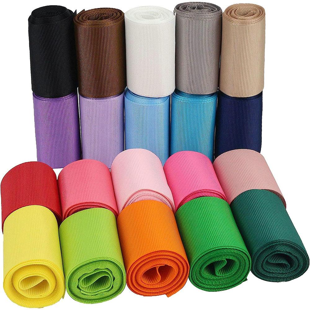 10 Metrów Rypsowa Wstążka Jednolita Tkanina do Pakowania Prezentów Dekoracja Kokard Ślubnych Włosy Artykuły do Szycia DIY Akcesoria Rzemieślnicze