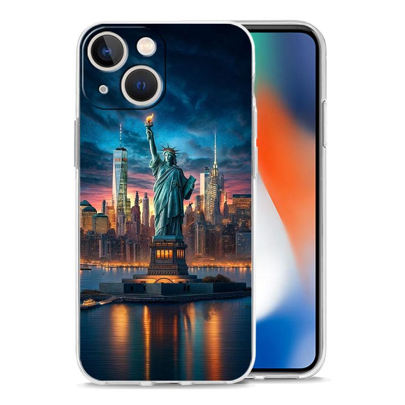 Phone Case For iPhone 17 Air Cases iPhone 16 15 12 13 14 Pro Max SE 7 8 Plus iPhone11 Cover NYC New York City seaside scenery