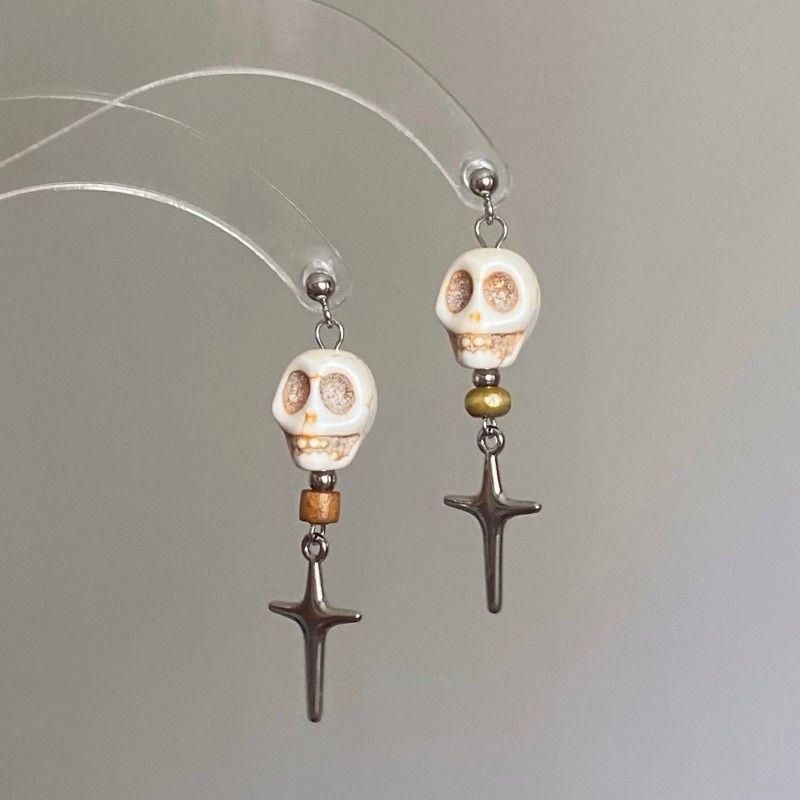 Retro Gothic Punk Bat Skull Spider Pumpkin Halloween Earrings