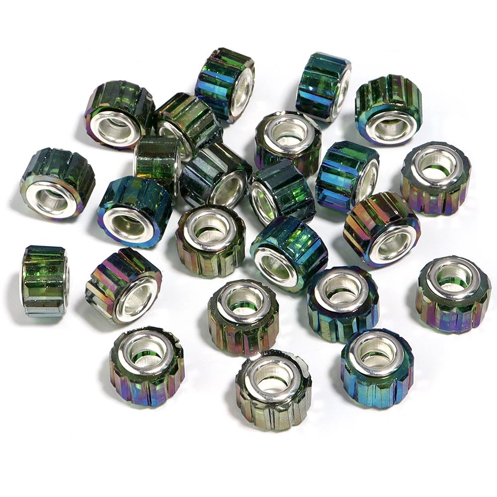 20pcs 11x8mm Resin Beads Candy Color Cylindrical Big Hole Loose Spacer Bead for Jewelry Making DIY Bracelet Necklace Accessories