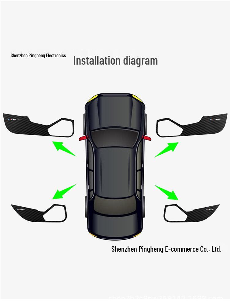 Carbon Fiber Door Anti-Kick Pad for 2021-2023 Honda Civic (11th Gen)