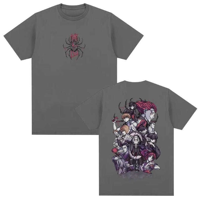 Anime Hunter X Hunter Phantom Troupe Spider Graphic Tshirt Men Women Casual Cotton Vintage Tshirt Man Fashion Oversized T Shirt