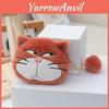 Cat Plush Keychain Wallet With Long Plush Fur For Coins And Earphones