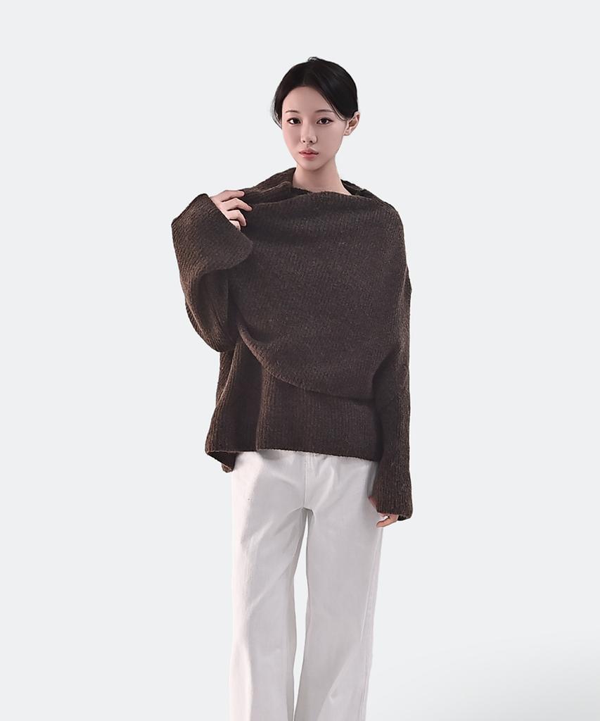 Keulleiseu Seri Loose Fit Cape Layered T-Shirt 2-Piece Set_Ivory