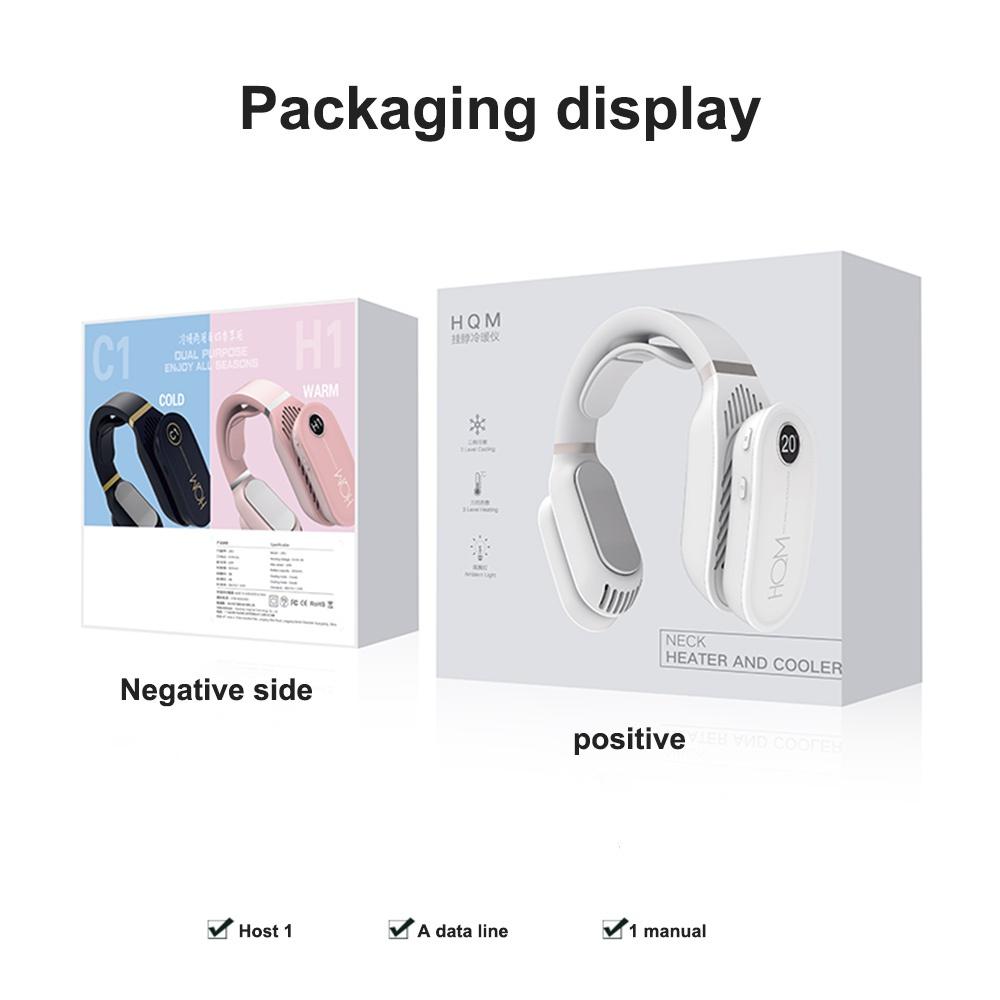 Aer condiționat portabil nou, răcitor pentru gât, ventilator electric fără lame, încălzire, încălzire, purtabil, masaj pentru gât, gât personal