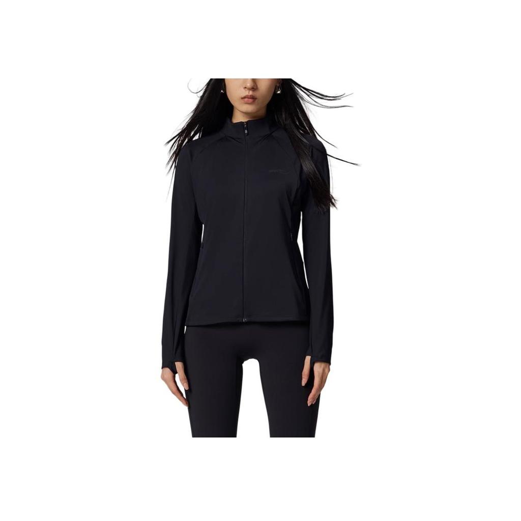 Saucony Solid Color Casual Fashion Versatile Long Sleeve Jacket Women jackets Black SC1239311AL-BK01