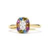 Bague - LUXENTER - Mezay - Argent sterling 925 - Zircone multicolore - Or jaune 18 carats