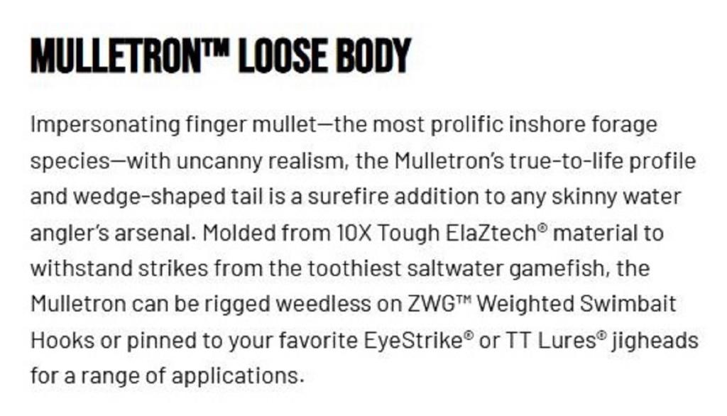 Zman Soft Lure Mulletron Swimbait 3.3 Inch 4/Pack Sexy Mullet (6193)