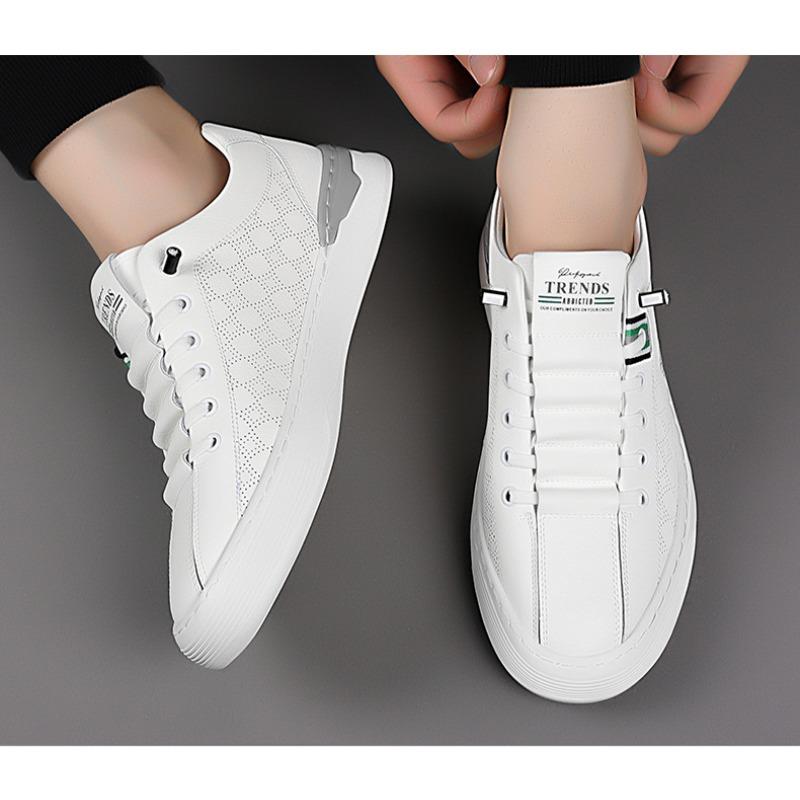 Fashion Summer Fashion Hollow Platform Men's Sneakers Designer Soft Sole Casual Man Board Shoes Fashion Lightweight Leather Male Shoes