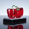 Green Pepper Ornaments Coloured Glaze Decoration Glass Home Decor Glass Crystal Quartz Gift Souvenir Chili Figurine Collectible