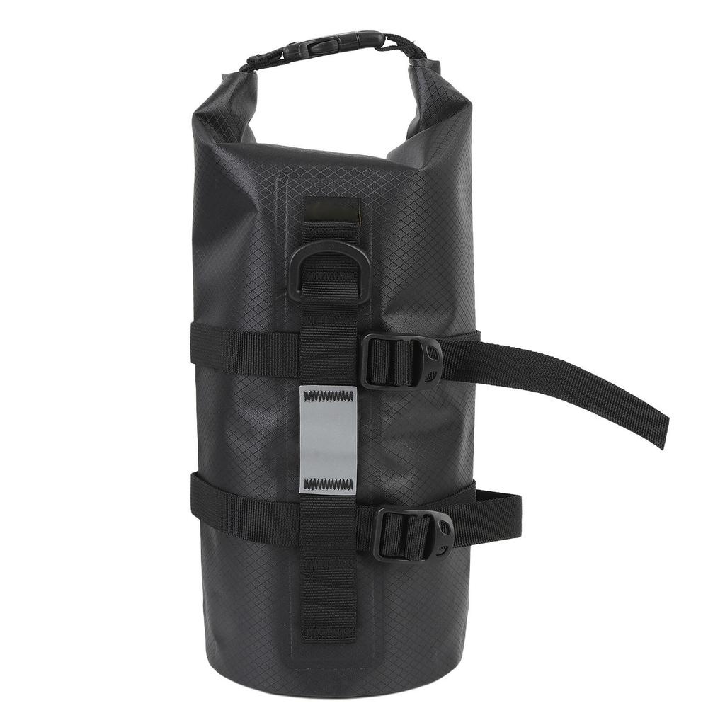 Bicycle Fork Bag Multipurpose Water Proof 5L Capacity Reflective Strips Bike Front Fork Bag with Fixed Holder for Road