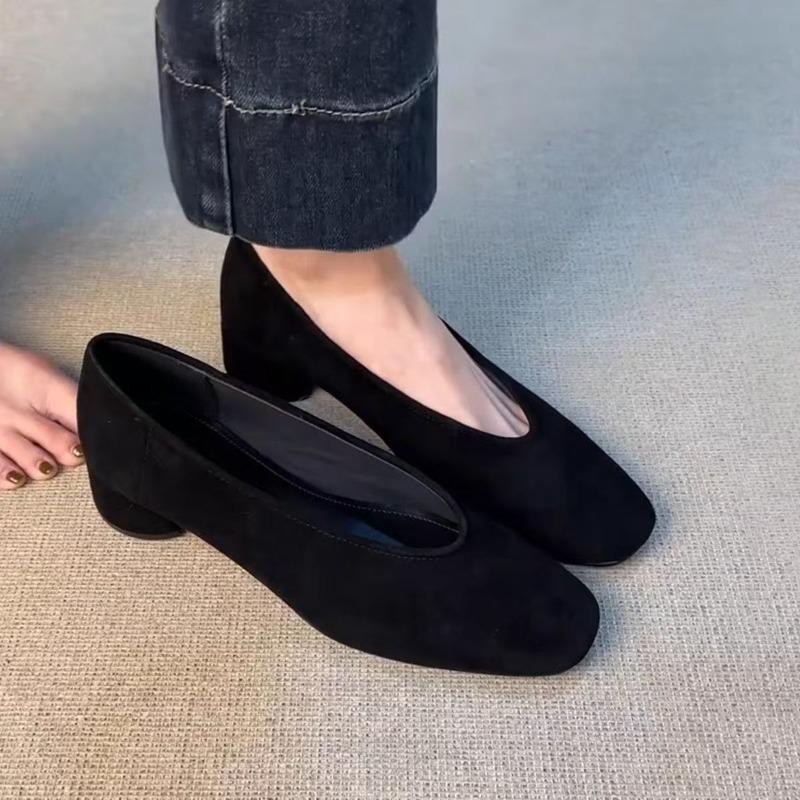 Fashion Elegant Women Square Toe Heeled Shoes Chunky Loafers New Trend Sandals 2025 Summer Designer Woman Party Shallow Pumps Sandalias