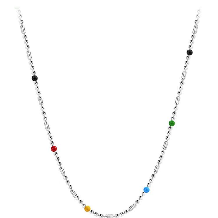 Rainbow Doudou Necklace Women's Exquisite Niche Ins Wind IU Dopamine Necklace Women's