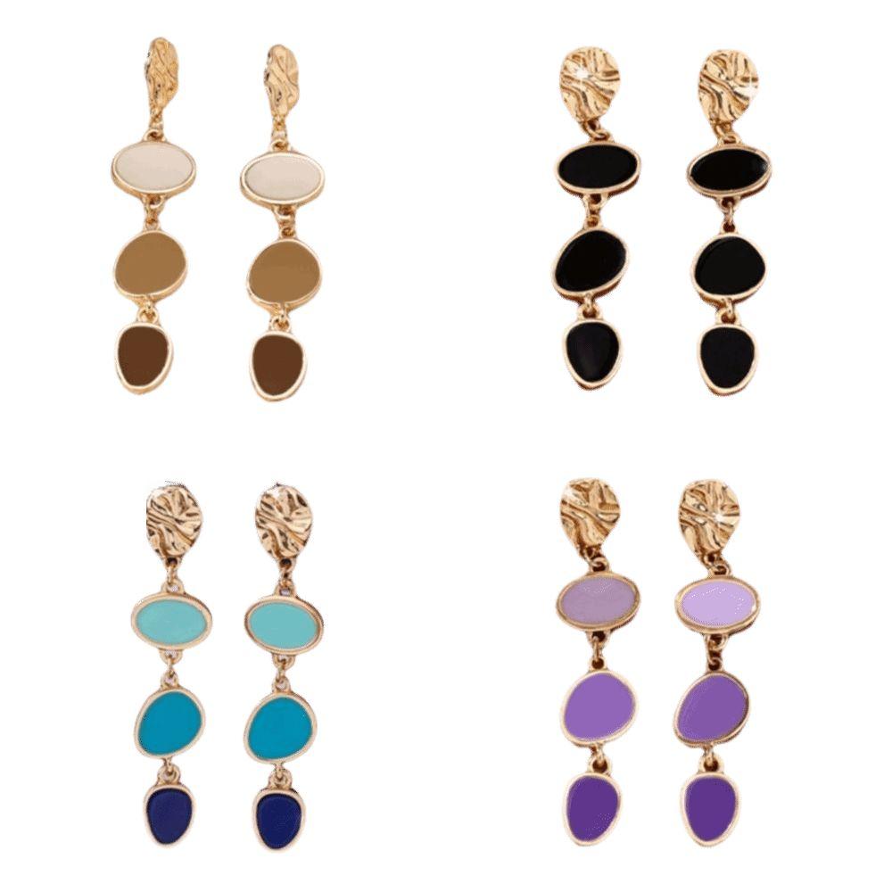Fashionable Alloy Colored Earrings Casual Niche Design Vintage Earrings Contrasting Earrings Gifts